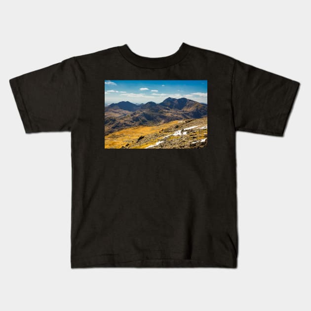 Snowdon Horseshoe from Glyder Fawr Kids T-Shirt by dasantillo